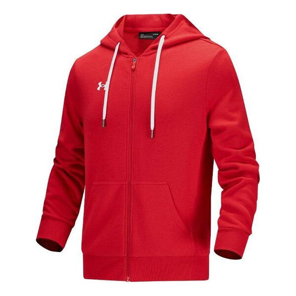 

Куртка essential fleece full zip hoodie 'red' Under Armour, красный