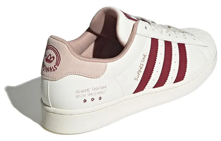 Adidas originals Superstar Обувь для скейтбординга унисекс, Белый/Розовый/Красный — фото 4