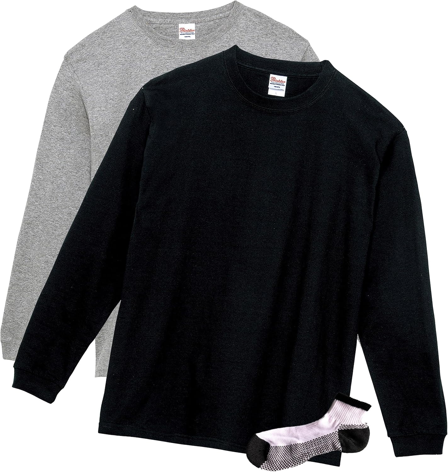 

Супертяжелая футболка HVL с длинными рукавами Printstar, светло-серый/черный