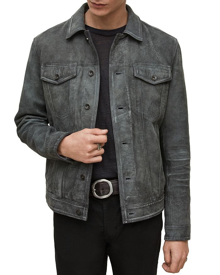 

Кожаная куртка зауженного кроя Andrew Trucker John Varvatos, Серый, Кожаная куртка зауженного кроя Andrew Trucker John Varvatos