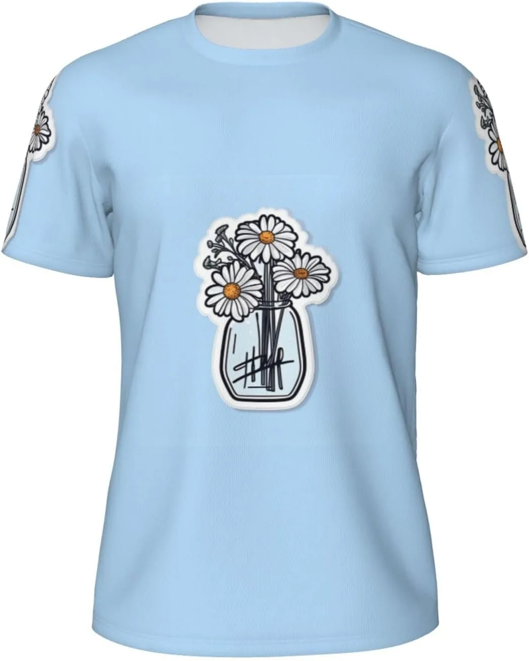 

Футболка мужская летняя с принтом White Daisy, легкая и дышащая SDFHU