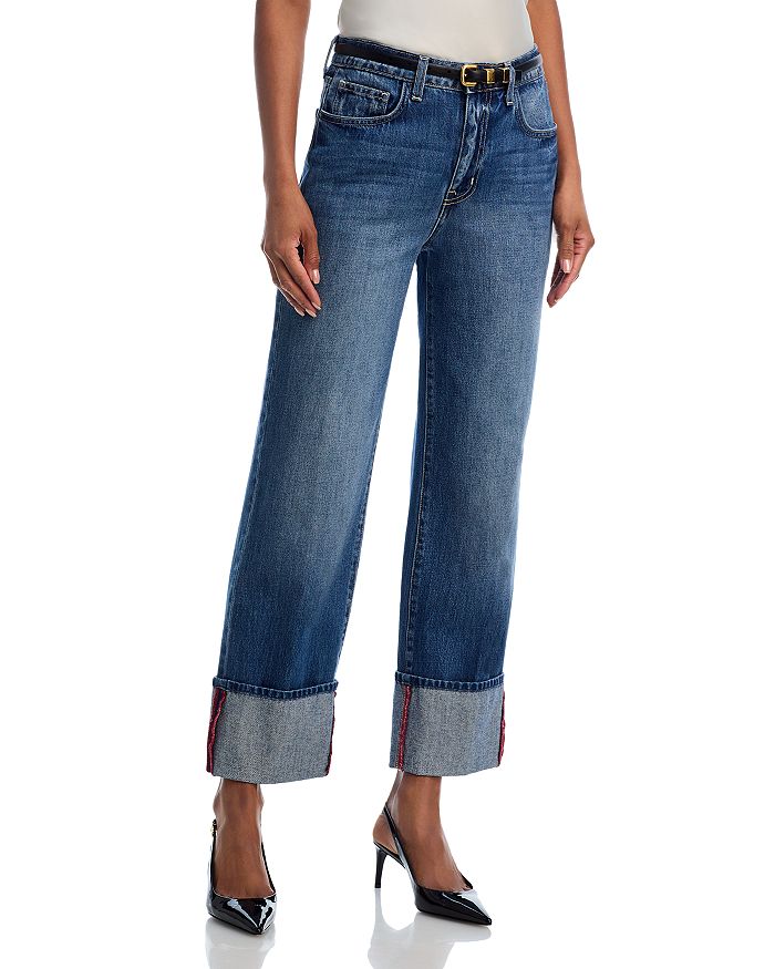 

Джинсы Leighton High Rise Cuff Stovep в Брентвуде L'AGENCE, синий
