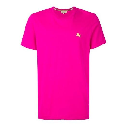 

Футболка men's pure cotton logo round neck short sleeve rose red Burberry, красный