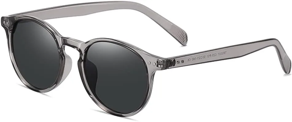 

Ретро круглые солнцезащитные очки для женщин и мужчин, сверхлегкие поляризованные, унисекс, для вождения, винтажные солнцезащитные очки UV400 MTZJH, Gray-gray