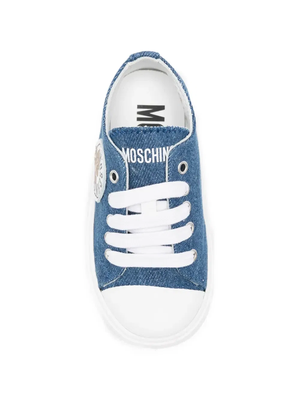 Кроссовки с нашивкой Moschino Kids, синий — фото 3