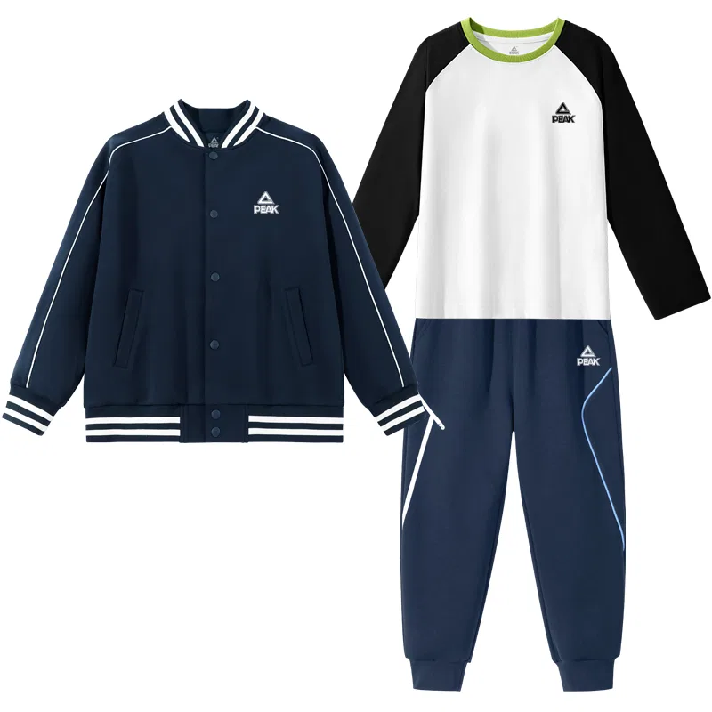 Детский спортивный костюм с бейсбольным воротником PEAK Navy Blue