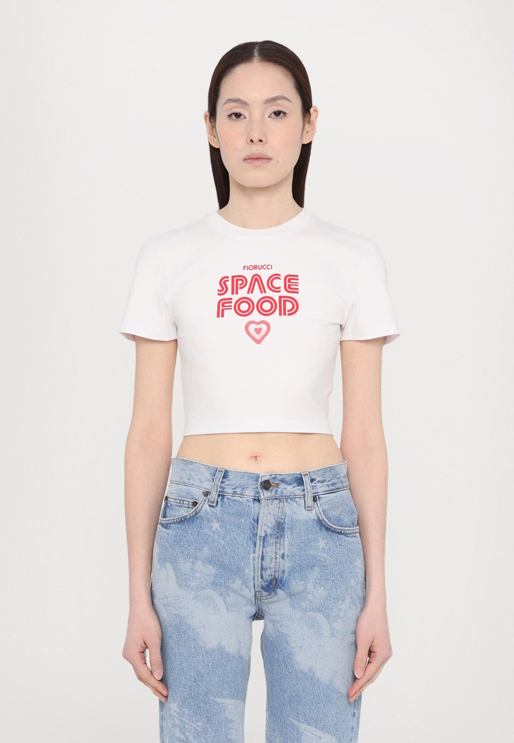 

Футболка с принтом SPACE FOOD CROPPED Fiorucci, белый