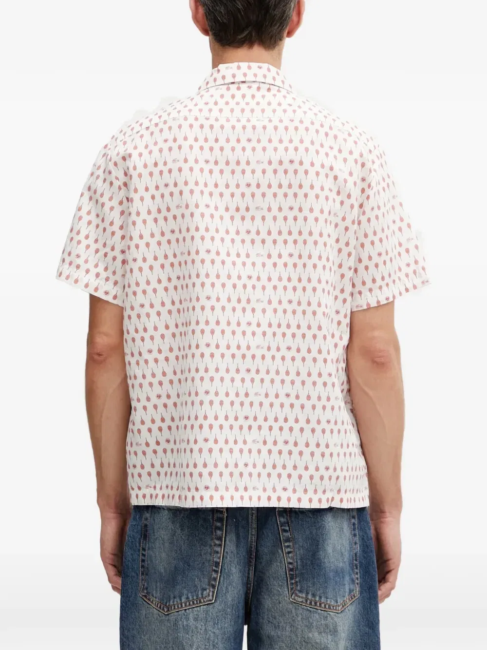 Рубашка с принтом теннисной ракетки Lacoste X Roland Garros, белый — фото 4