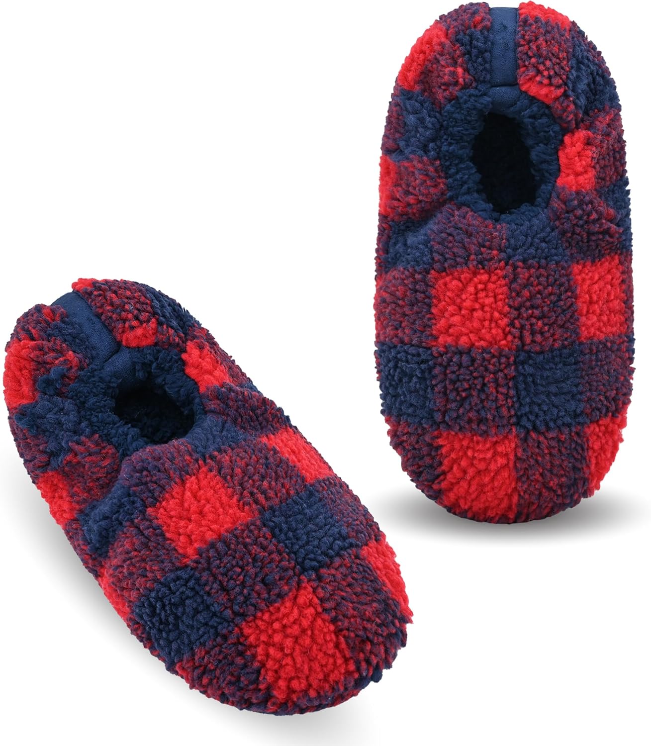 

Мужские носки-тапочки Keyela с противоскользящей подошвой, теплые тапочки-носочки с захватами для мужчин, пушистые домашние тапочки, красный