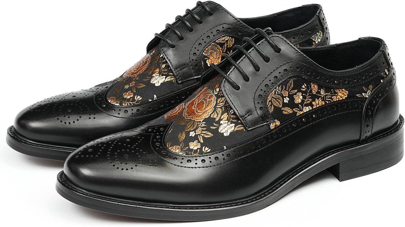 

Мужские кожаные оксфорды Santimon- формальные туфли с вышивкой на шнуровке, подошва из резины, мягкая подкладка из телячьей кожи, бизнес-кэжуал для офиса, свадеб и повседневной носки, черный