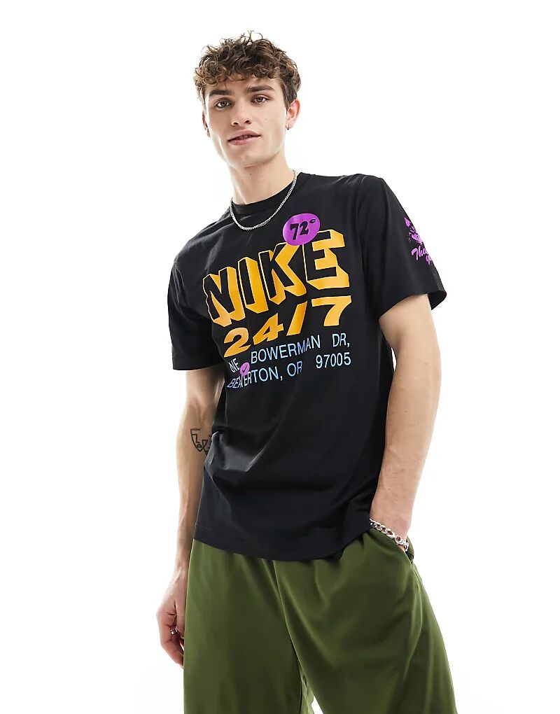 

Футболка с принтом Dri-Fit bodega черного и оранжевого цветов Nike Training