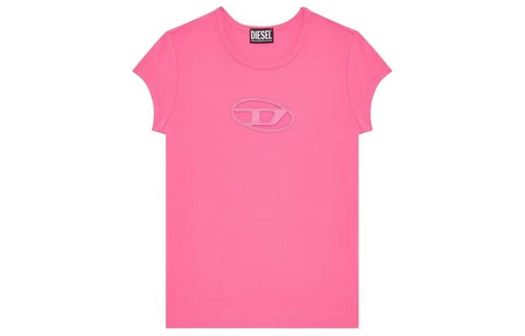 

DIESEL Футболка OVAL D Series женская неоново-розовая, Розовый, DIESEL Футболка OVAL D Series женская неоново-розовая