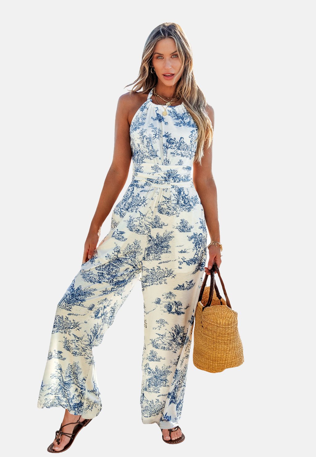 

Комбинезон ELEGANT TOILE HALTER Cupshe, белый