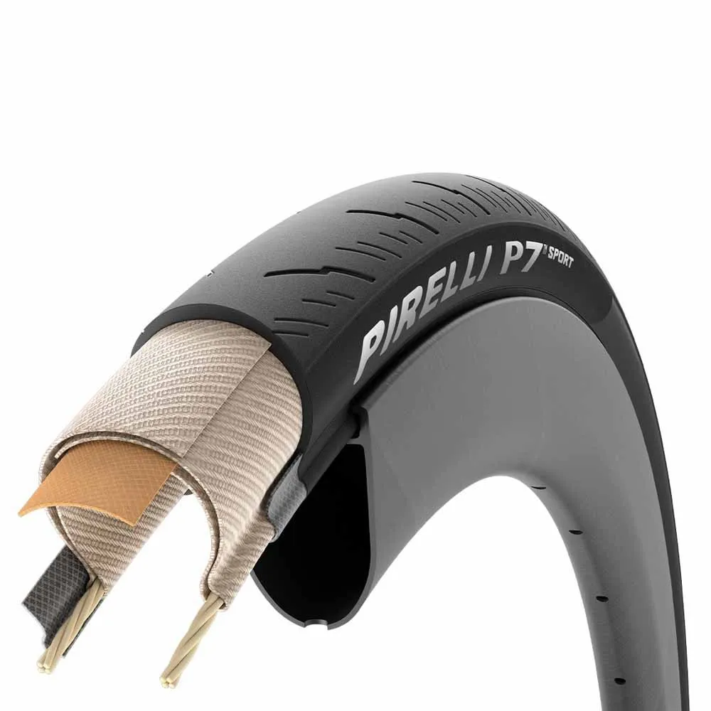

Дорожная шина Pirelli P7 Sport TechBELT 60 TPI 700 x 35, золотой