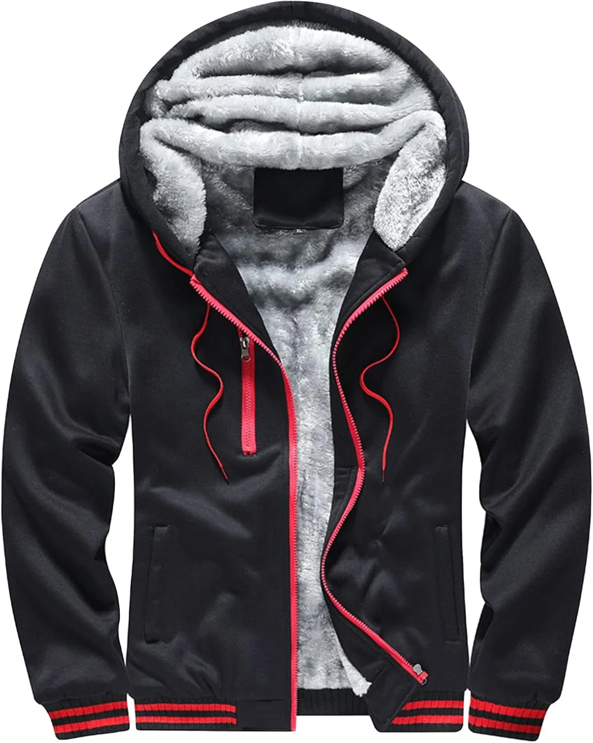 

JEsilunmaMY мужская утепленная толстая худи с шерпа, флисовая подкладка, зимняя худи, slim fit, верхняя одежда