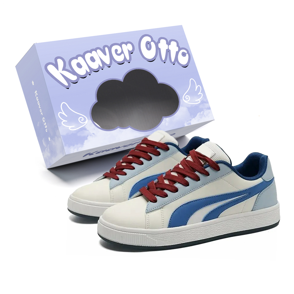 

Износостойкие дышащие низкие скейтбордские кроссовки Unisex KAAVER OTTO, синий белый[Upgraded-More Comfortable and Durable]