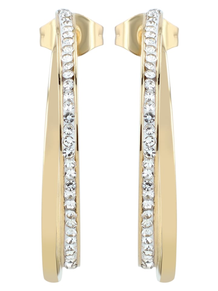 

Adeliás Женские серьги из нержавеющей стали с золотыми стразами