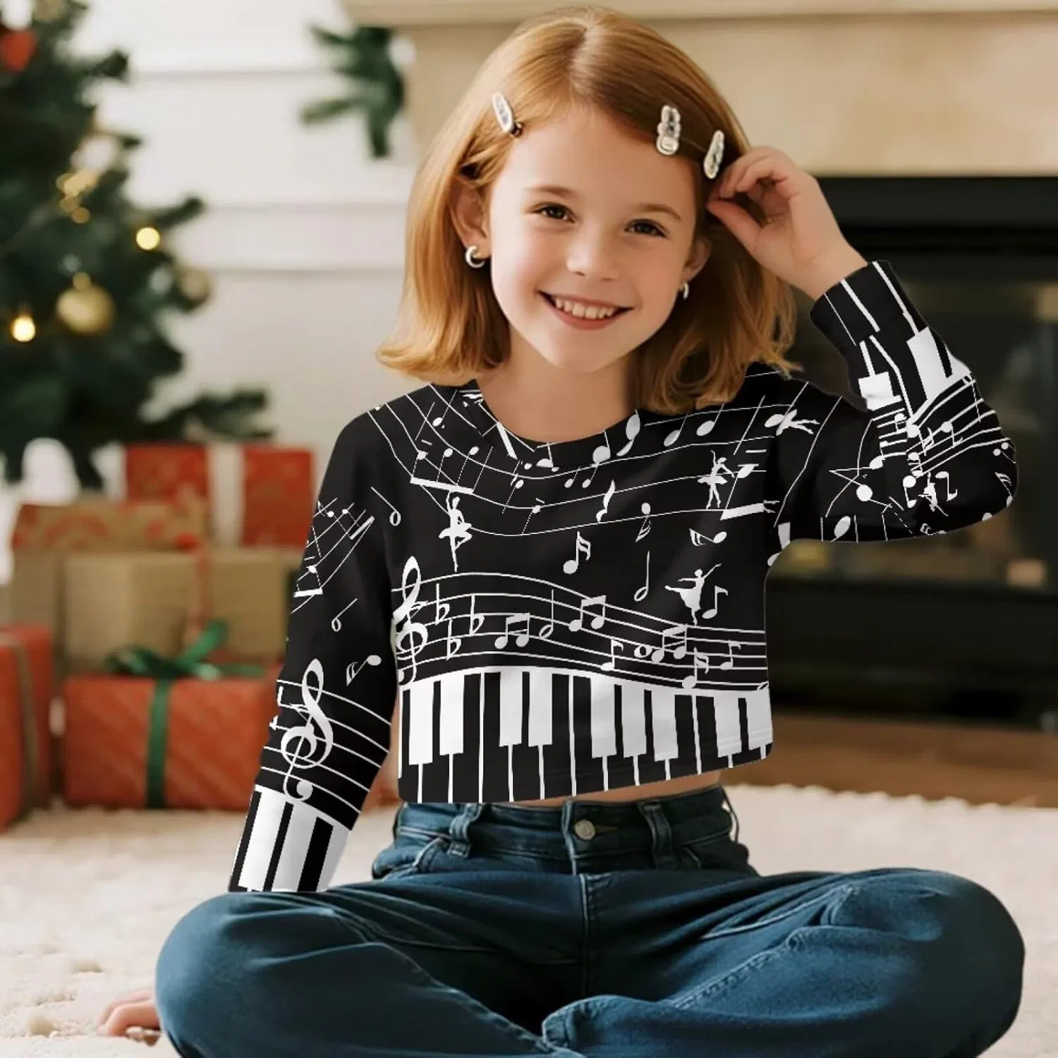 Детская укороченная толстовка Music Note Piano Key, Coldinair, 5-14 лет — фото 2