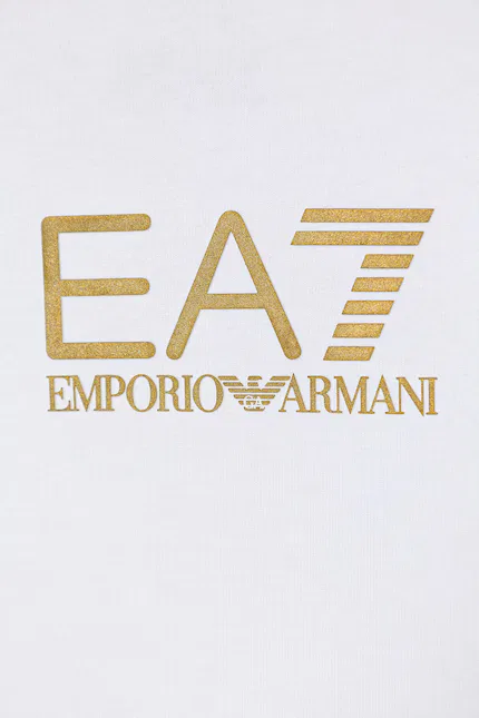 Футболка хлопковая с эластаном EA7 Emporio Armani, белый — фото 3