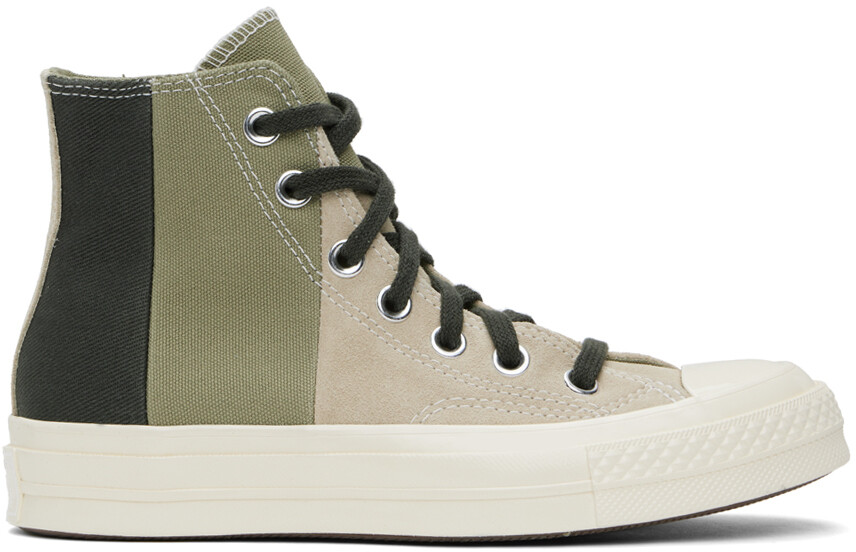 Замшевые кроссовки Chuck 70 в стиле пэчворк Taupe & Green Converse