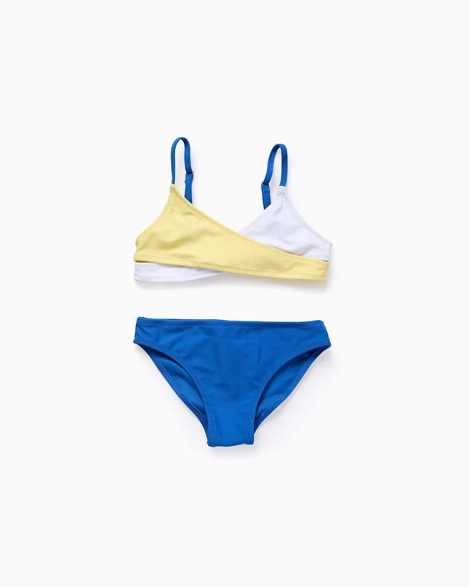 

Детский бикини с цветными блоками и регулируемыми лямками Zippy, синий/желтый
