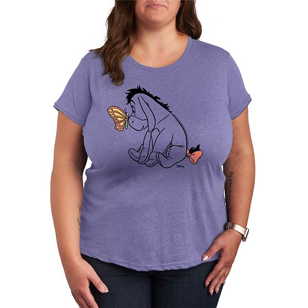 

Футболка с принтом Plus size Winnie the Pooh, Eeyore и бабочка Disney, Heather Periwinkle