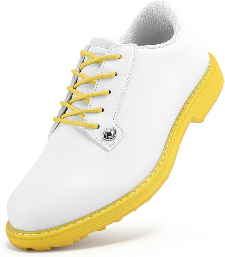

Женские гольф-кроссовки THESTRON, профессиональные безшиповые спортивные кроссовки для гольфа, женская обувь для гольфа, прогулочные кроссовки для гольфа, белый/желтый
