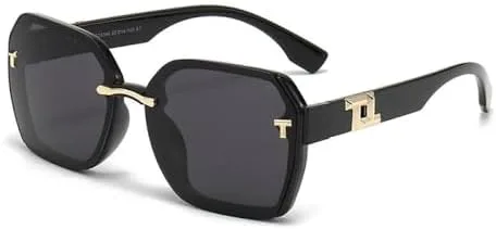 

Модные квадратные солнцезащитные очки 2027 года для женщин и мужчин, металлическая оправа, женская индивидуальность, защита от ультрафиолета UV400 MTZJH, Black