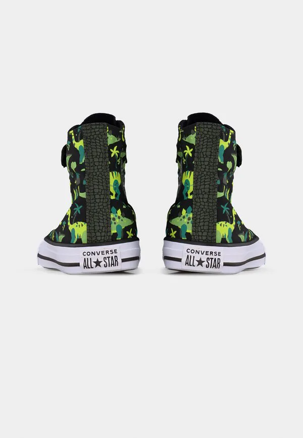 Chuck taylor all star easy on dinos унисекс высокие кроссовки Converse, Black/White/Neon Mantis — фото 4