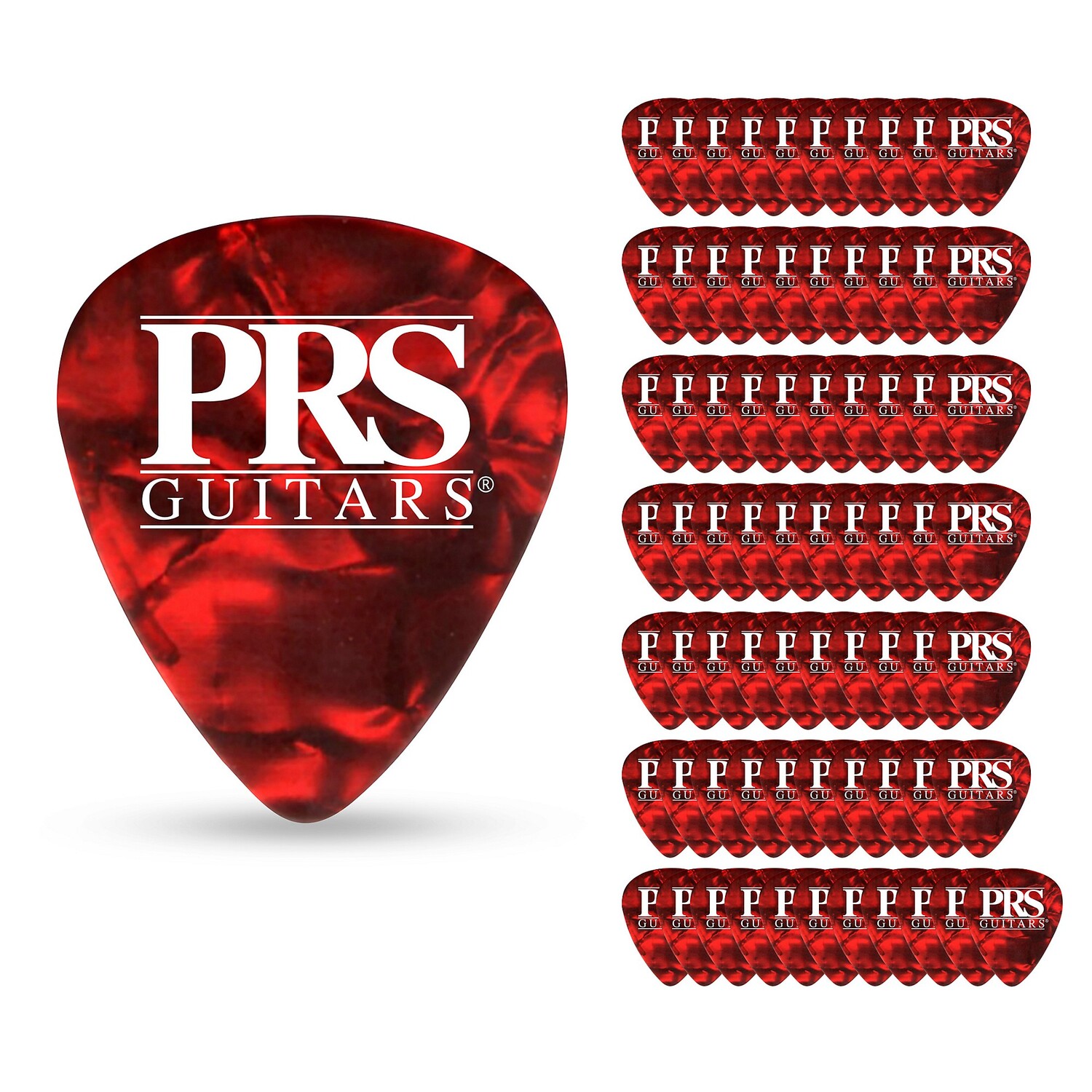 

PRS Красные черепаховые целлулоидные медиаторы для гитары, тяжелая упаковка из 72 штук