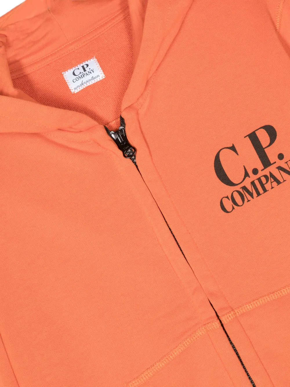 Худи на молнии с логотипом C.P. Company Kids, оранжевый — фото 3