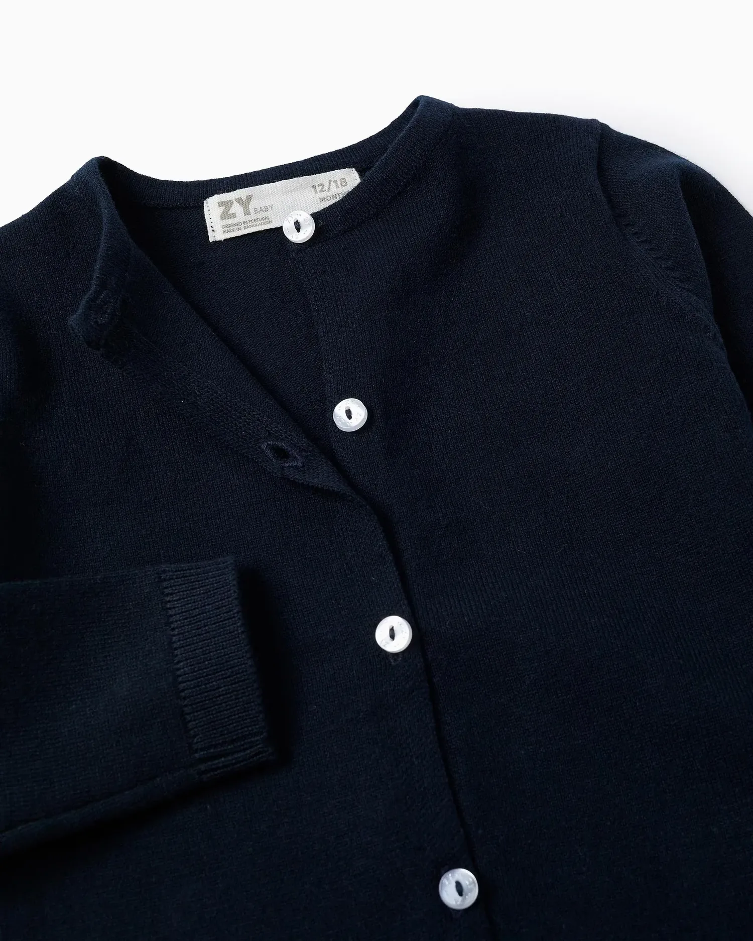 Вязаная кофта для девочки с пуговицами Zippy, темно-синий — фото 2