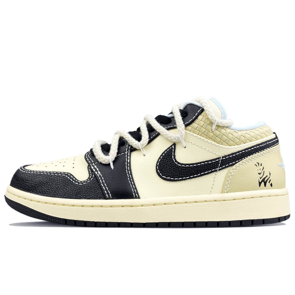 

Jordan Баскетбольные кроссовки Air 1 LOW SE «COCONUTMILK/BLACK» с низким верхом, нескользящие, винтажные, цвета экрю, мужские