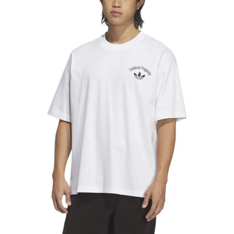 Футболка мужская белая crew neck moderate Adidas Originals, White — фото 3