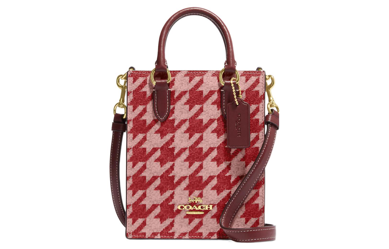 

Сумка-шоппер N/S Canvas With Leather мини женская красная COACH