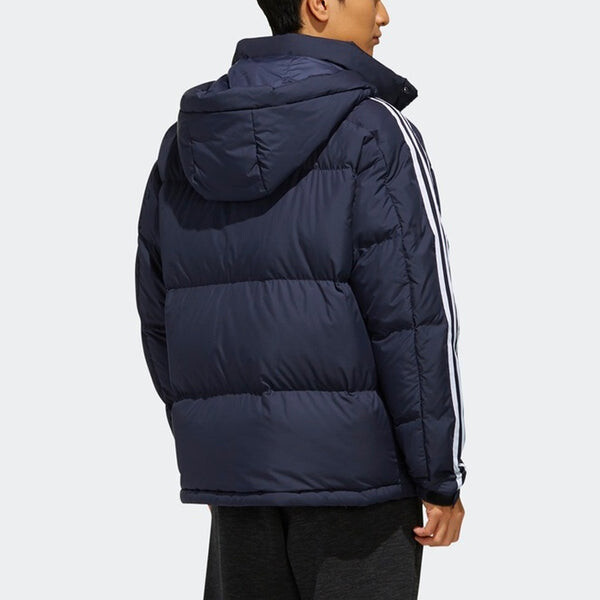 Пуховик adidas 3ST Puff Down Outdoor protection against cold Stay Warm hooded down Jacket Blue, синий — фото 4