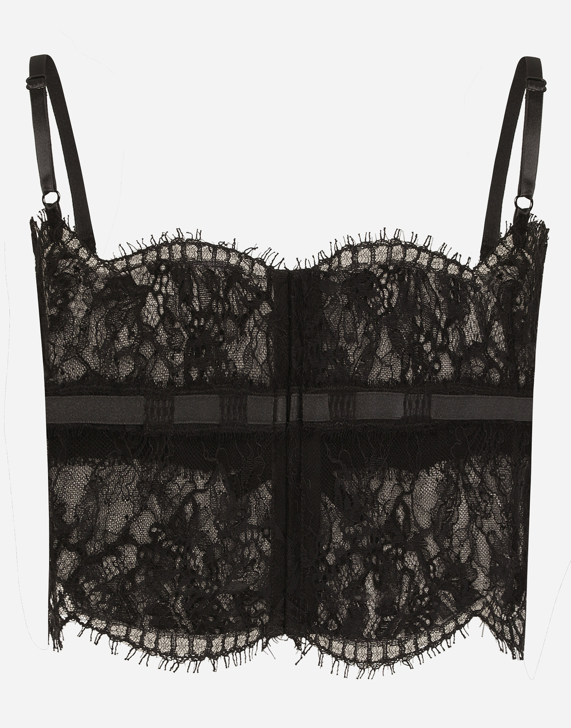 Кружевной топ из нижнего белья DOLCE & GABBANA, черный — фото 2