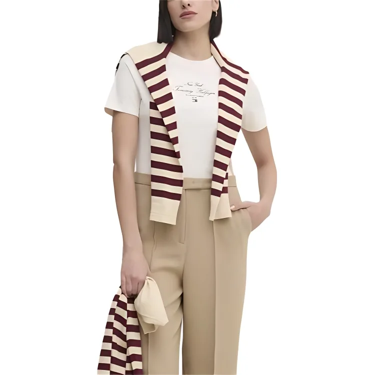 Футболка Regular Script Tommy Hilfiger, бежевый — фото 3