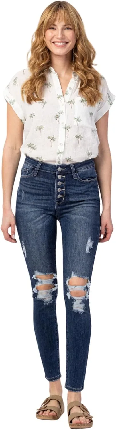 

Джинсы Judy Blue женские с высокой посадкой и застежкой на пуговицы