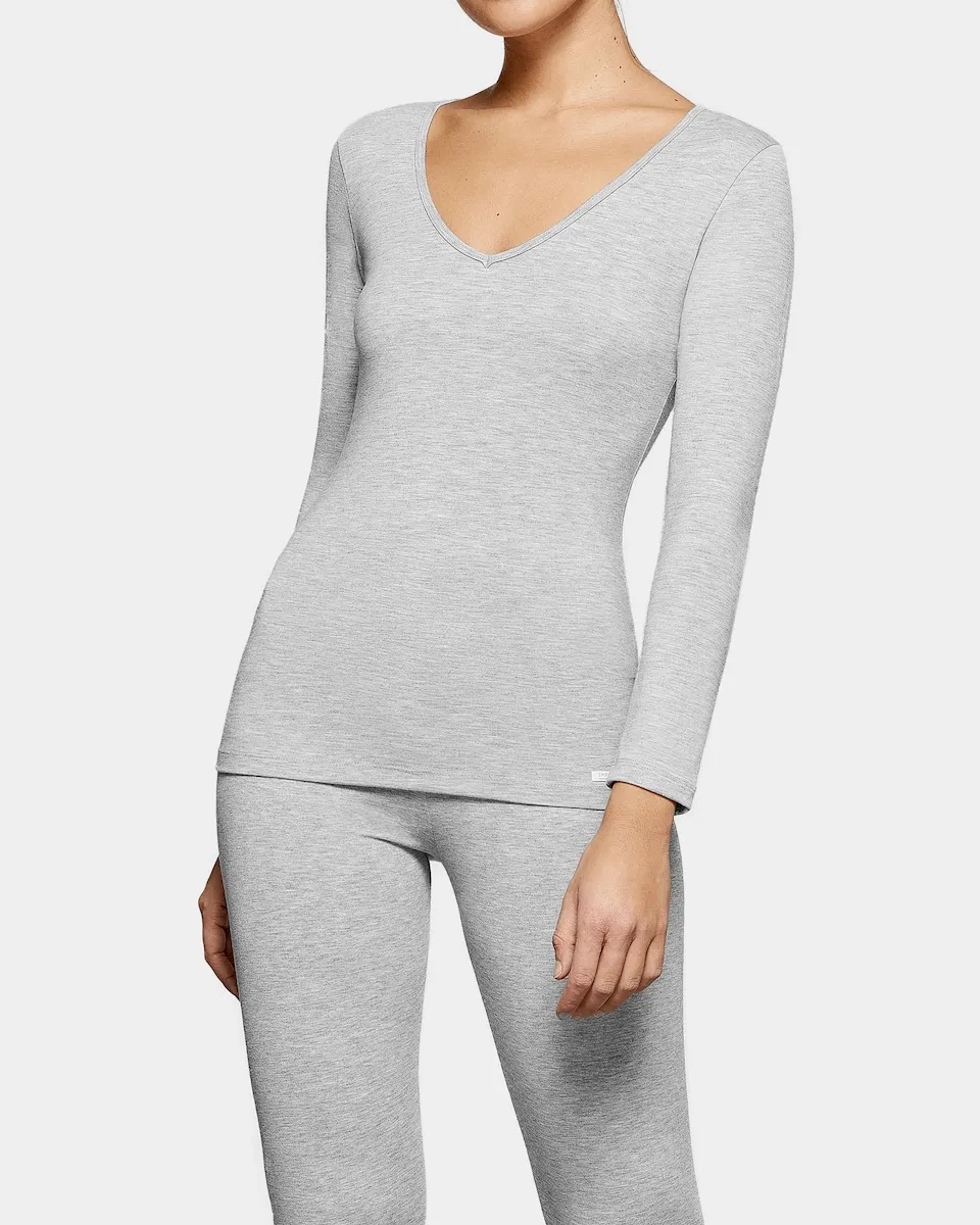 

Женская термокофта с длинными рукавами и V-образным вырезом Impetus, серый