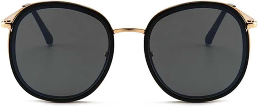 

Модные солнцезащитные очки для женщин и мужчин, круглые, зеркальные, для вождения, металлическая оправа, защита от УФ-излучения UV400 HPIRME, Athh1885-blue