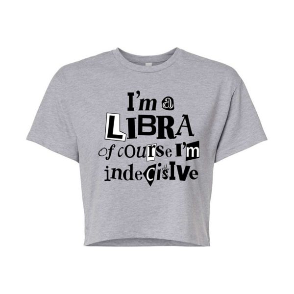 

Детская укороченная футболка Libra Indecisive Unbranded, серый