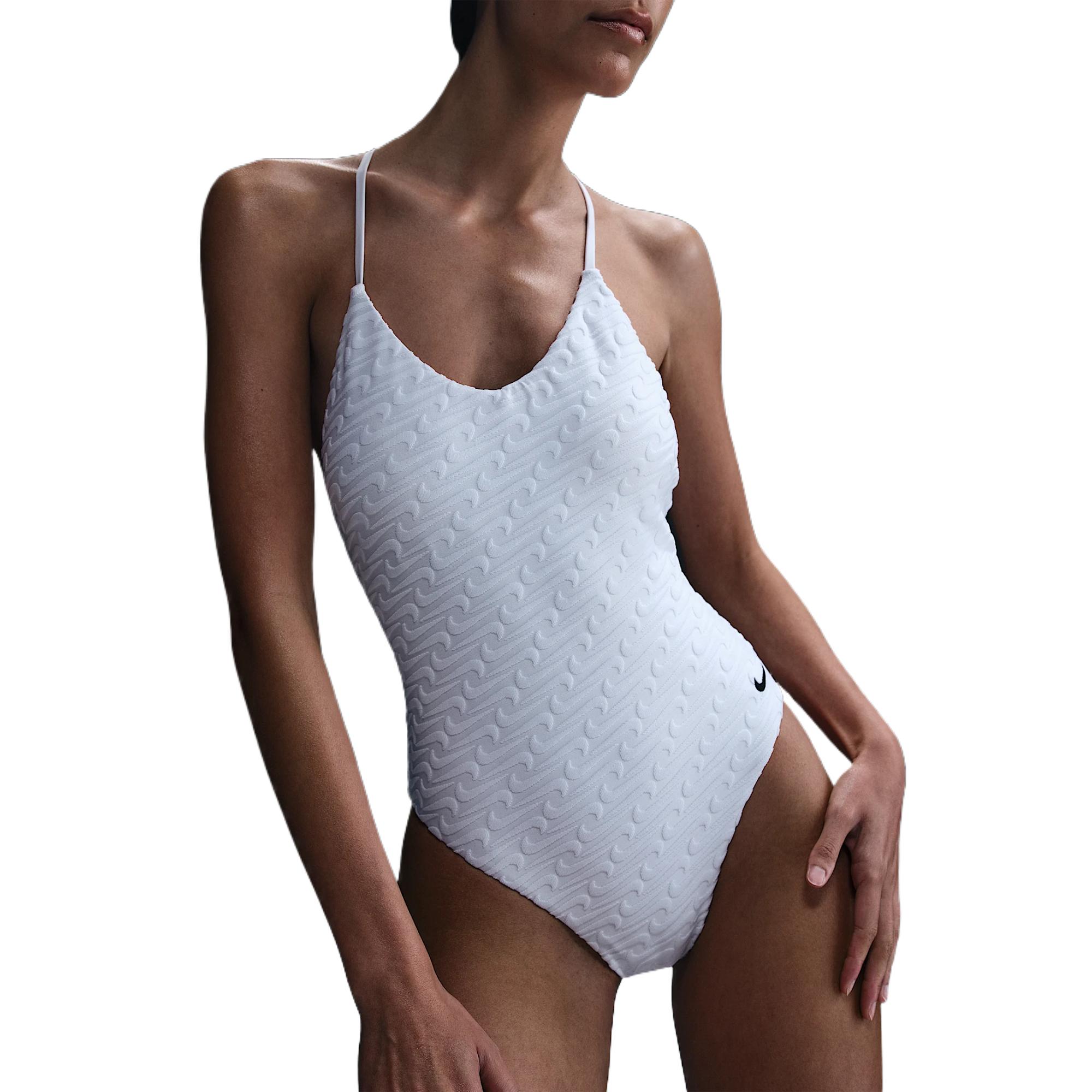 

Nike Купальник Swoosh Swim Link цельный женский белый