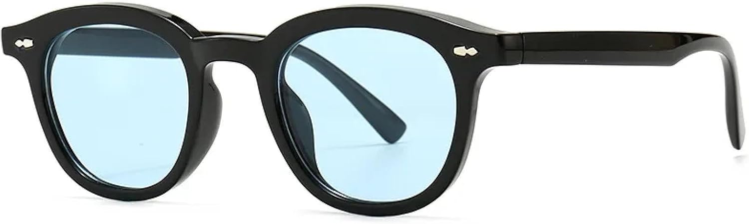 

Модные винтажные классические солнцезащитные очки с заклепками для женщин и мужчин, роскошные, в стиле панк, популярные, с защитой от УФ-излучения UV400 TYUVIVO, Black Blue