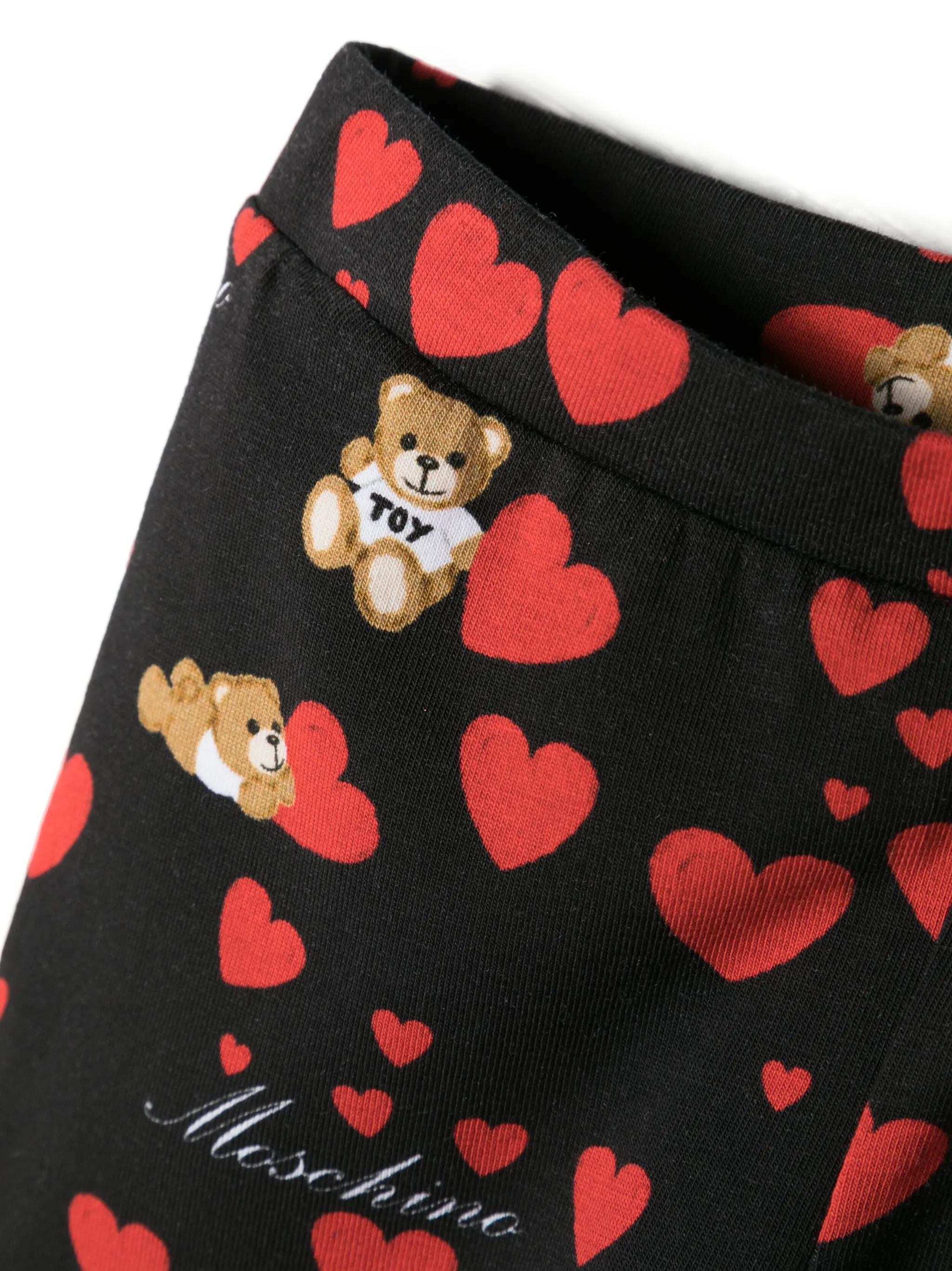 Легинсы с принтом Moschino Kids, черный — фото 3
