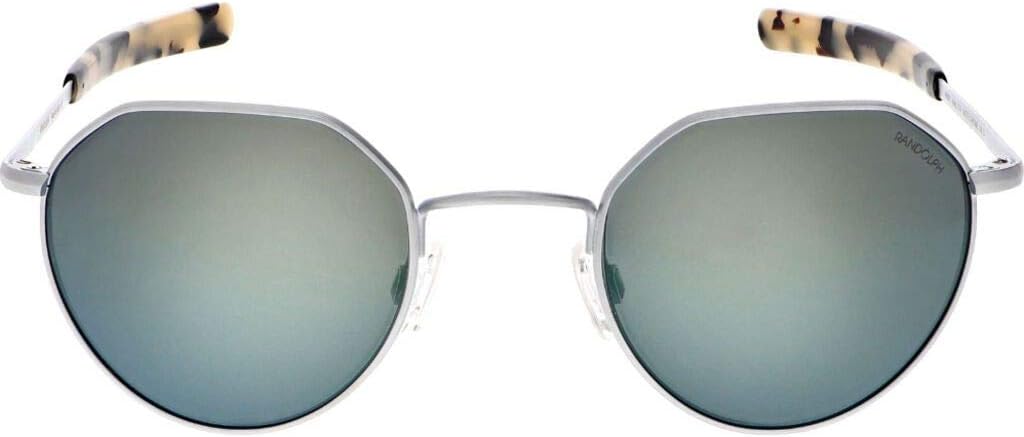 

Солнцезащитные очки Randolph Eyewear Hamilton для мужчин и женщин – поляризованные очки с поляризованными линзами, круглая шестиугольная оправа Randolph Engineering, Matte Chrome / Acadian Blue