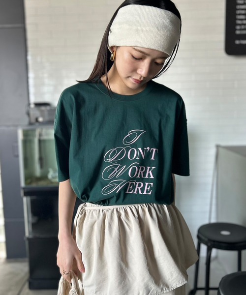 

Футболка с коротким рукавом свободного кроя, комбинированный логотип Kotoe, темно-зеленый