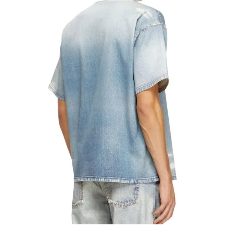 Футболка D-Box Jogg distressed denim DIESEL, Light Blue — фото 3