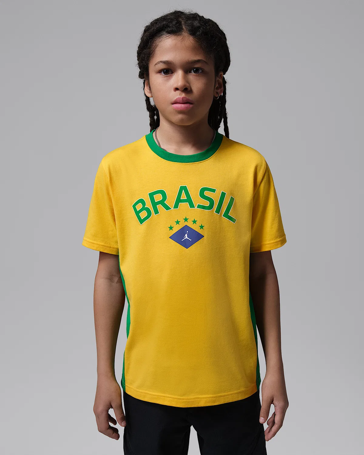 Детская футболка Jordan Brasil Graphic, Yellow/Green/Blue/White