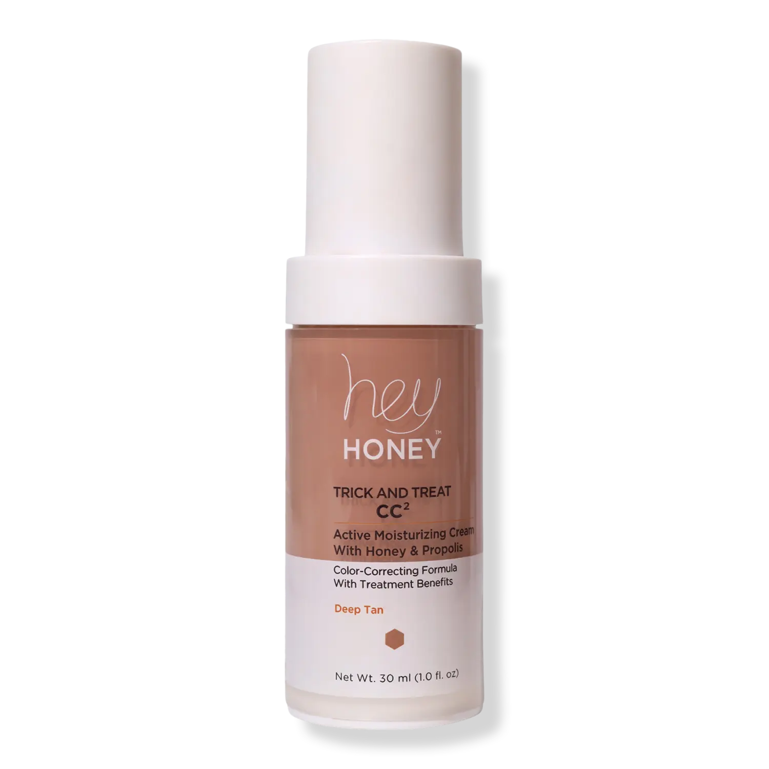 

Корректирующий крем для лица Trick & Treat CC² с активным прополисом и широким спектром защиты SPF 45 Hey Honey, Deep Tan